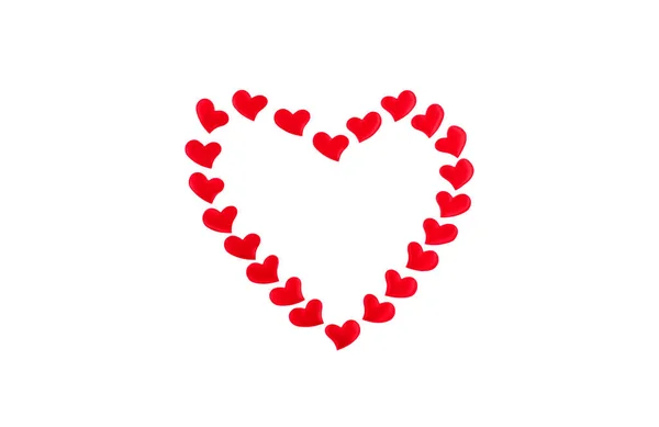Carte Voeux Pour Saint Valentin Coeur Forme Petits Coeurs Rouges — Photo
