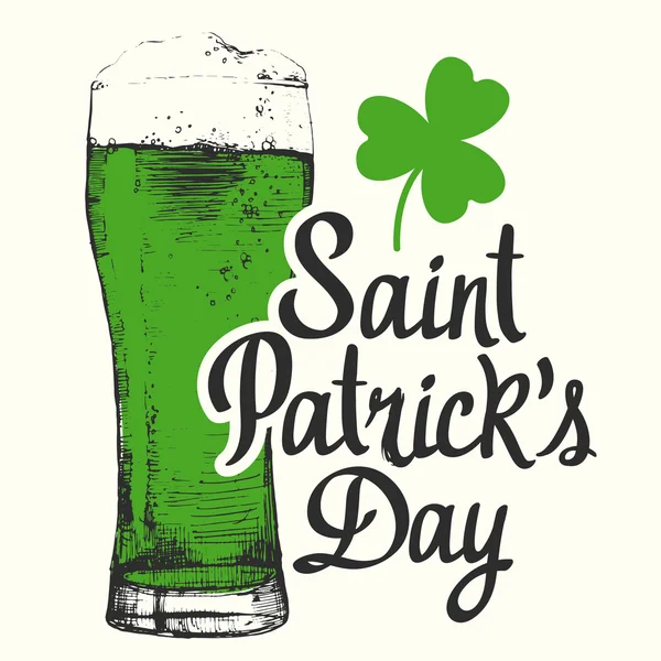Ποτήρι μπίρα την ημέρα του St. Patrick — Διανυσματικό Αρχείο