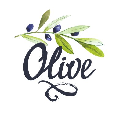 Çilek ve imza ile zeytin dalı.