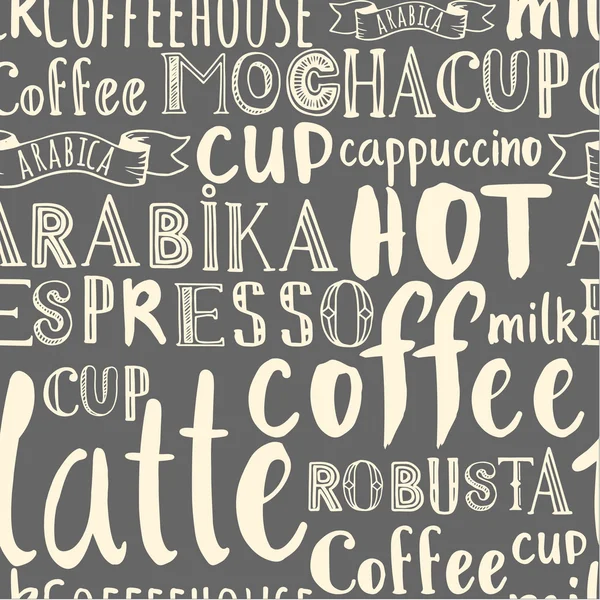 Modèle de mots de café . — Image vectorielle