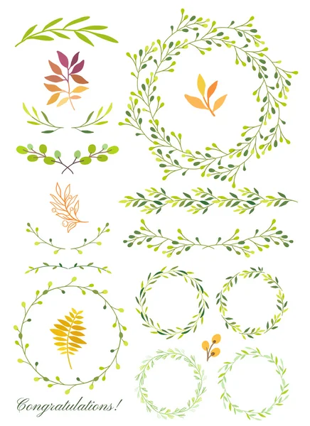 Hand draw design elements for your decorations. — Stock Vector