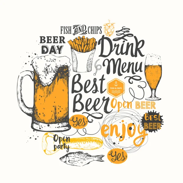 Different types of beer — Stock Vector