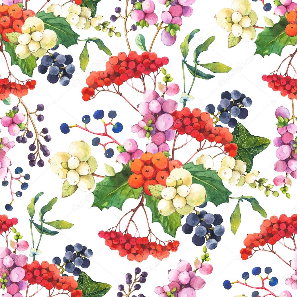 Seamless floral pattern with flowers on a white background.
