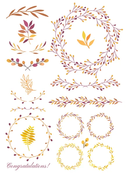 Hand draw design elements for your decorations. — Stock Vector