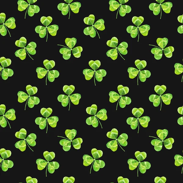 Fondo sin costuras con hoja de trébol. Día de San Patricio . —  Fotos de Stock