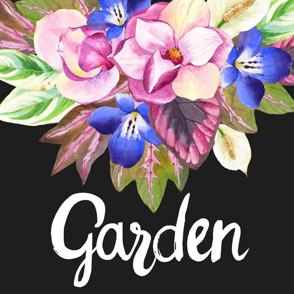 Illustrationer med realistiska akvarell blommor. Botanisk illustration. — Stockfoto