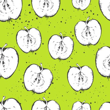 Elma krokisi ile dikişsiz doğa arka plan.