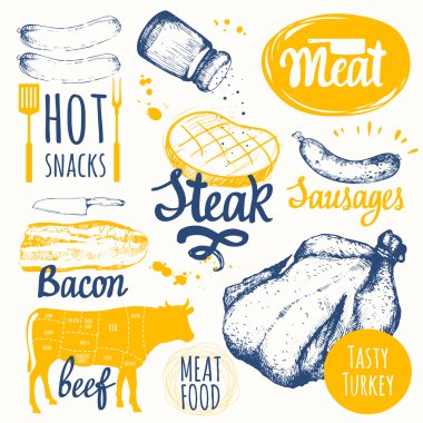 Sketchbook çeşitli etler.