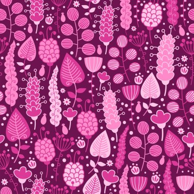 Sorunsuz çiçek ve çiçek arka plan. Komik doodling.