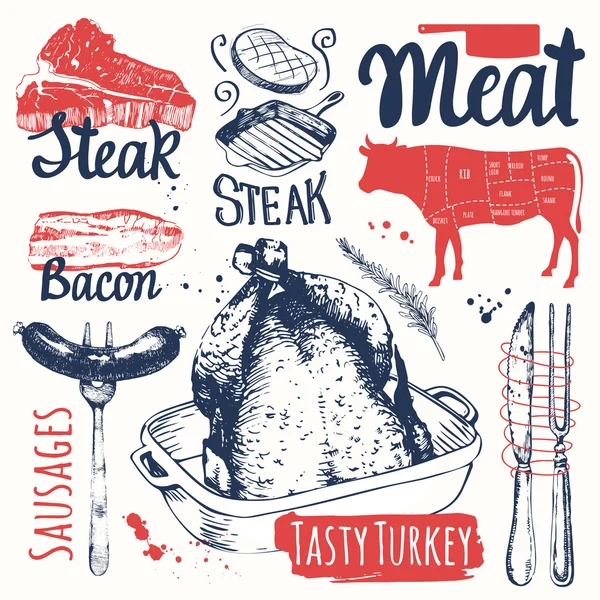 Sketchbook çeşitli etler.