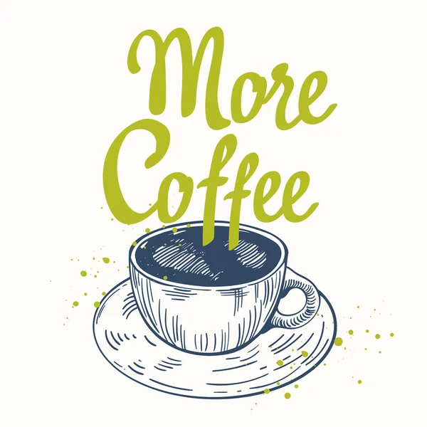 Ilustración vectorial con taza de café . — Vector de stock