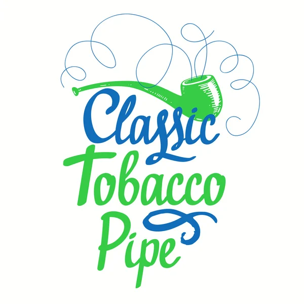 Ilustración vectorial con pipa de tabaco. Fumar clásico . — Vector de stock