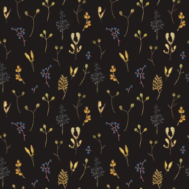 Dikişsiz çiçek deseni. Dal ve çilek ile arka plan.