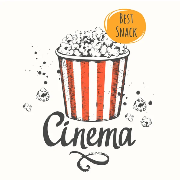 Vektor-Illustration mit Skizze Popcorn-Eimer. — Stockvektor