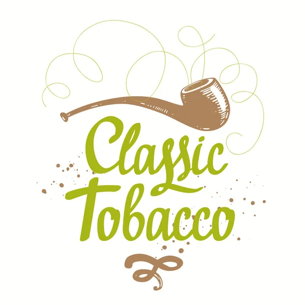 Ilustración vectorial con pipa de tabaco. Fumar clásico . — Vector de stock