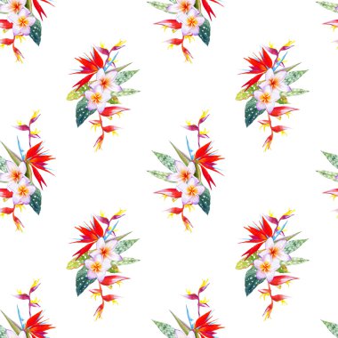 Tropik çiçeklerle arka plan. 