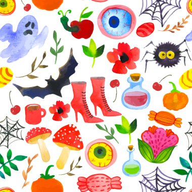 Cadılar Bayramı renkli desen.