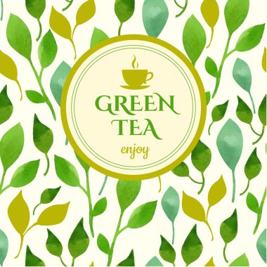 yaprakları arka plan logosuna çaydanlık