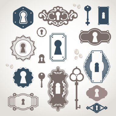 Vintage anahtar delikleri seti