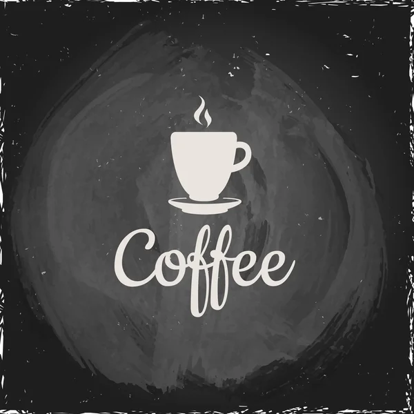 Tableau noir avec tasse de café . — Image vectorielle