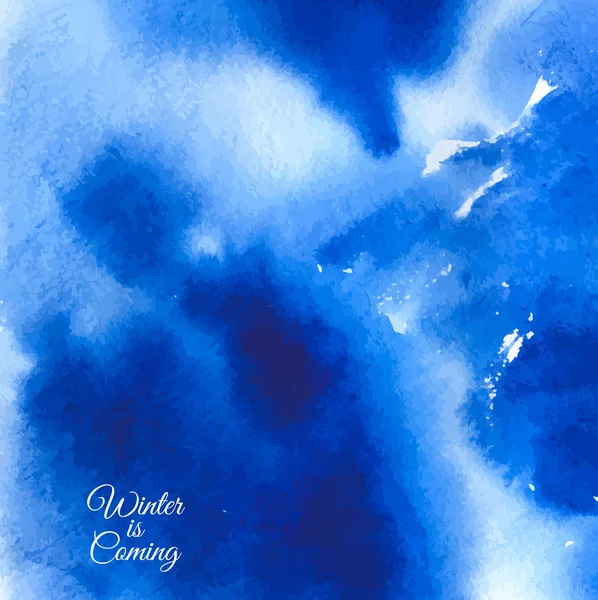 Aquarelle peinte à la main fond bleu. — Image vectorielle