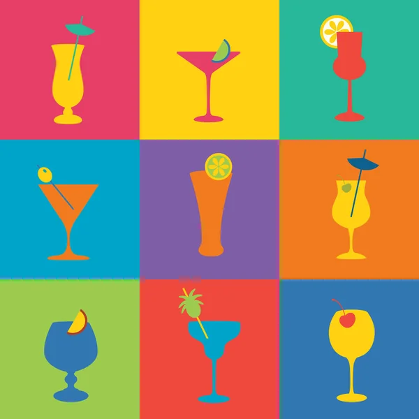 Cocktails pictogrammenset — Stockvector