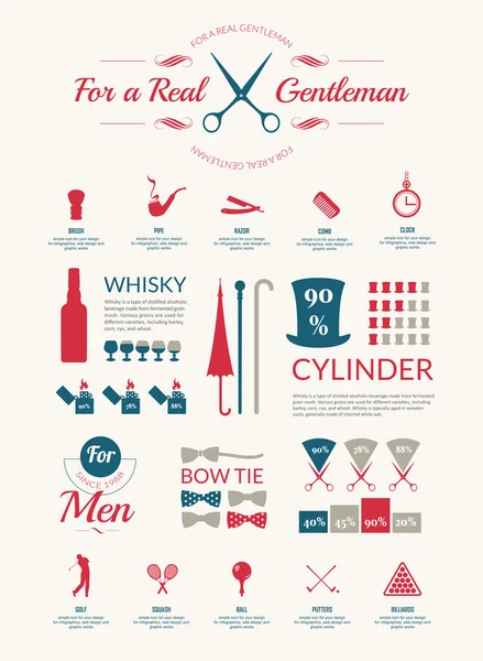 Gentleman infographics set. — Stock Vector