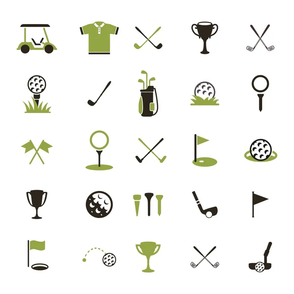 Conjunto de iconos de golf . — Vector de stock