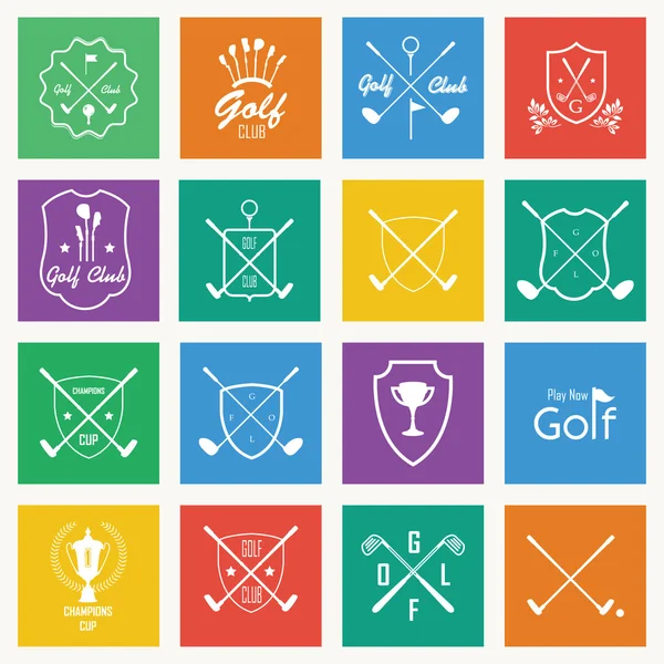Set of vintage golf labels — Stock Vector