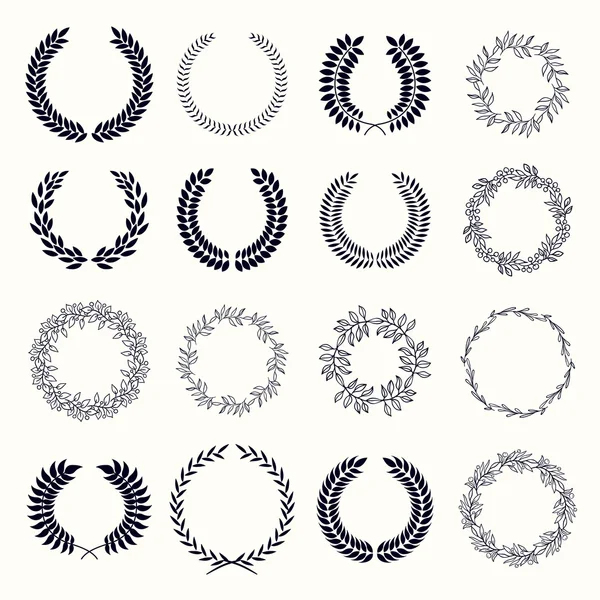 Laurel wreaths set — Stock Vector