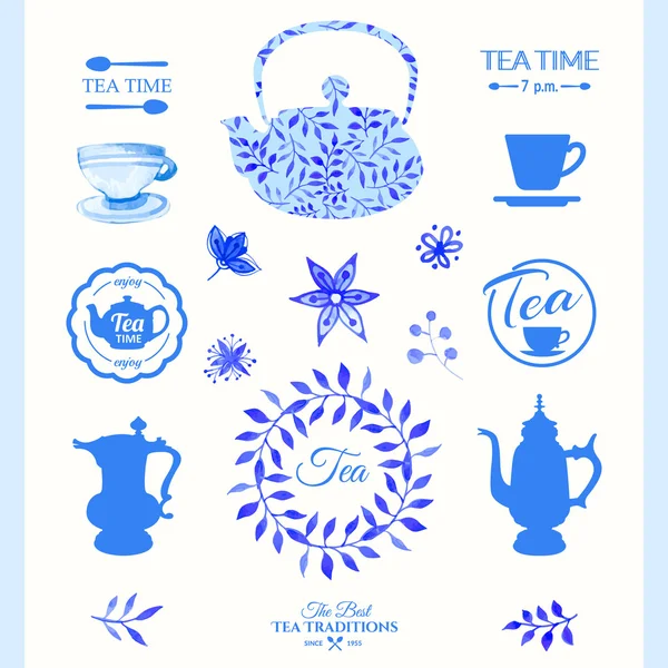 Tradition of tea time — Stock Vector