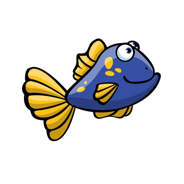 Feliz pez azul — Vector de stock