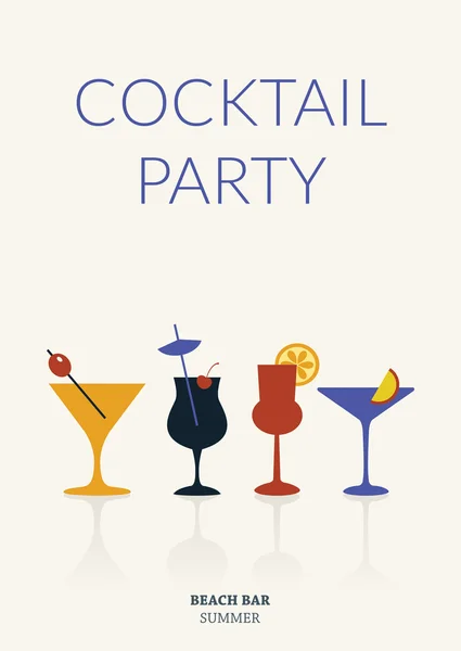 Cocktail party retro poster — Stock Vector