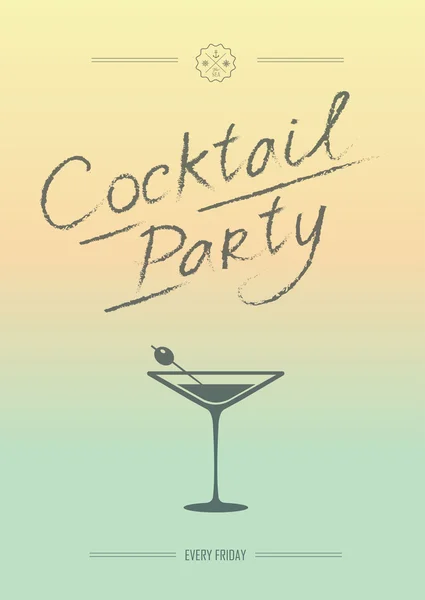 Cocktailparty-Plakat — Stockvektor