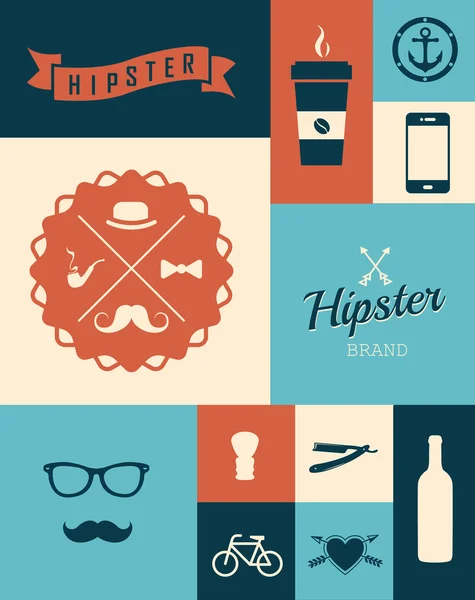 Conjunto de logotipos vintage hipster — Archivo Imágenes Vectoriales