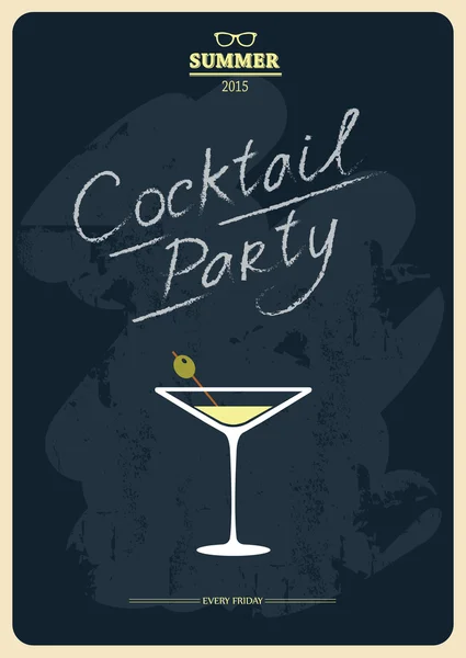 Cocktailparty poster — Stockvector
