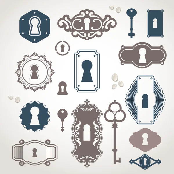 Vintage anahtar delikleri seti