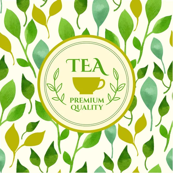 Teapot logo on leaves background — Stock Illustration Teapot logo on leaves background Stock Illustration