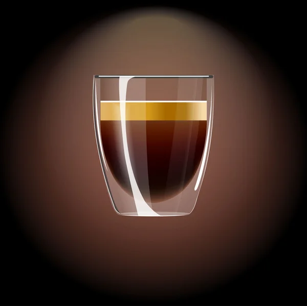 Прозрачный стакан кофе — стоковый вектор
