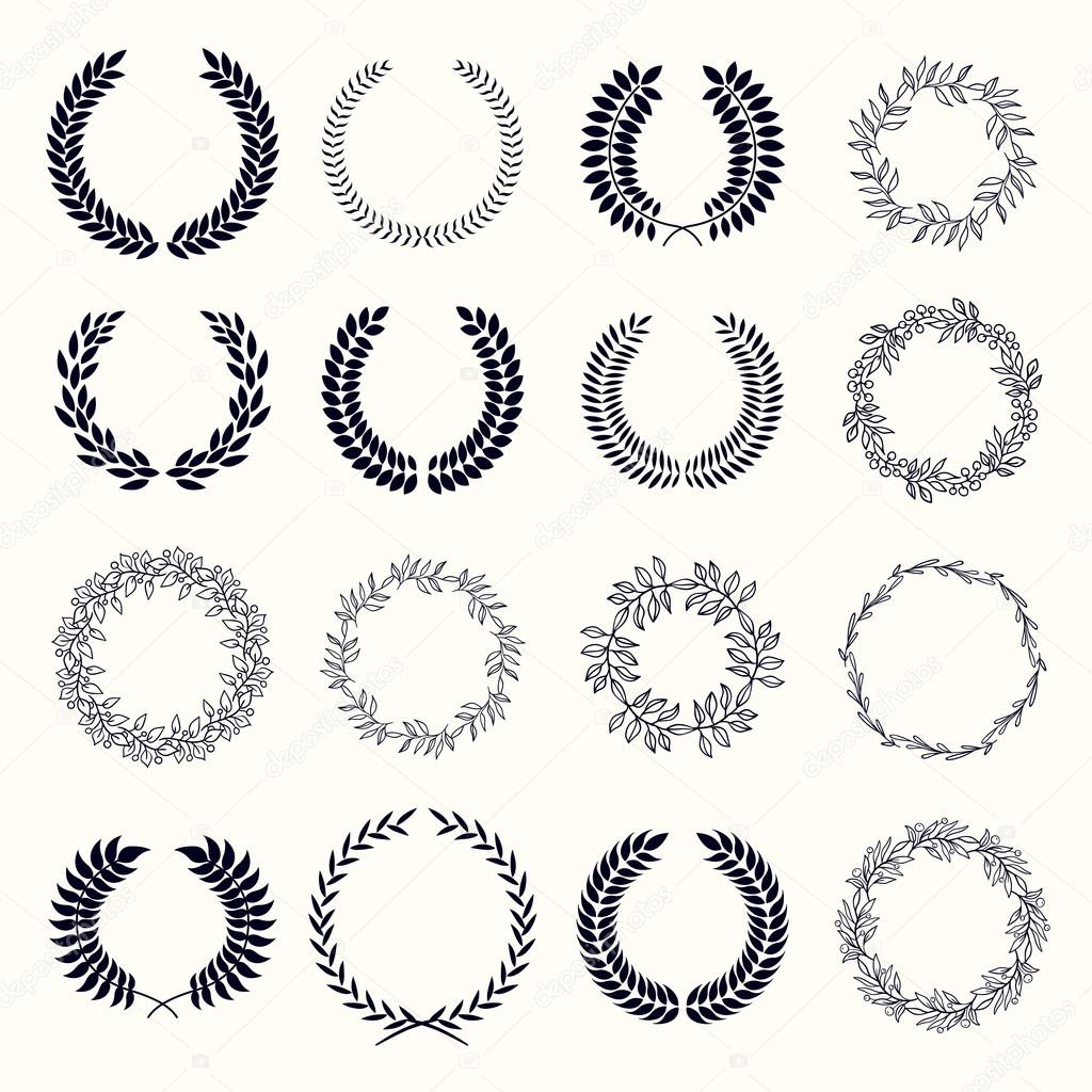 laurel wreaths set