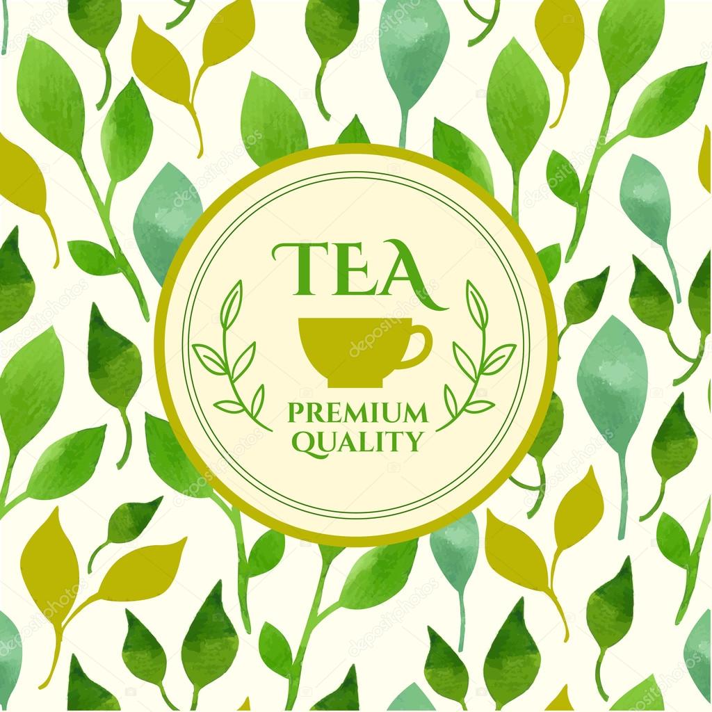 teapot logo on leaves background