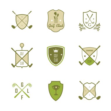 Golf Etiketler ve simgeler kümesi