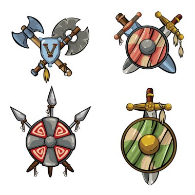 Cartoon  Medieval  weapons. clipart