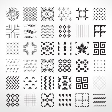 Set different seamless patterns clipart