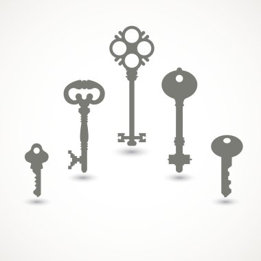 Vintage anahtarları siluetleri