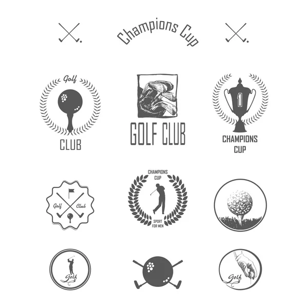 Golf Conjunto de etiquetas e iconos — Vector de stock