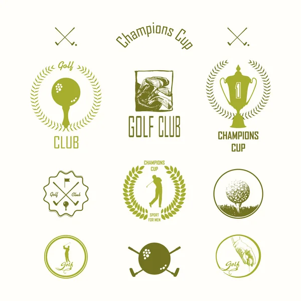 Zestaw golfowy etykiet i ikon — Wektor stockowy