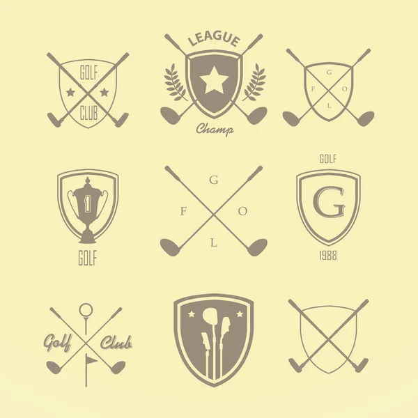 Golf Conjunto de etiquetas e iconos — Vector de stock