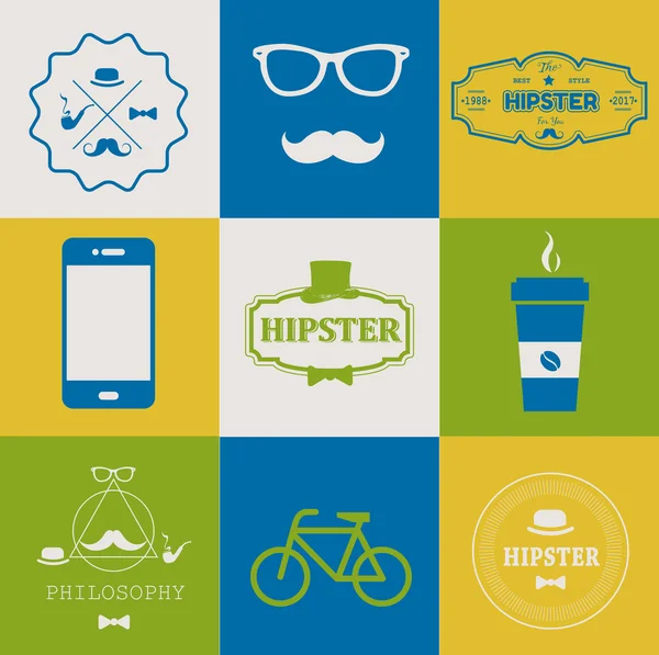 Conjunto de logotipos vintage hipster — Vetor de Stock