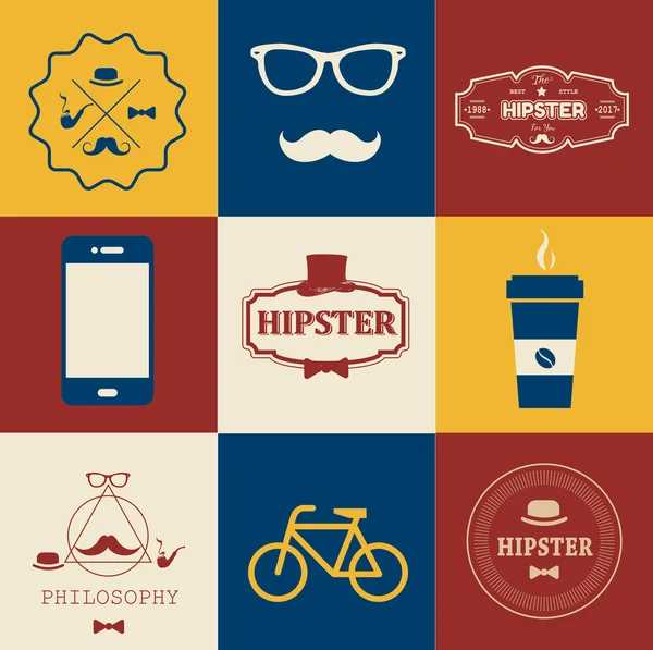 Conjunto de hipster vintage retro Logos — Vetor de Stock